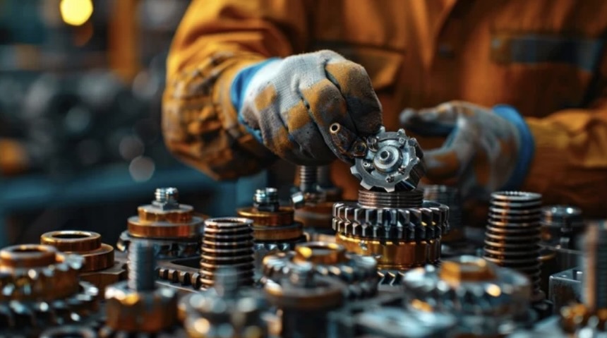 Mechanic Working with Parts